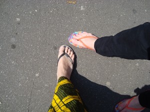 Looking cool in our thongs
