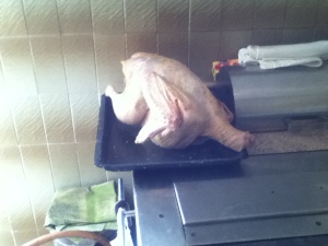 The turkey. Before it was cooked.